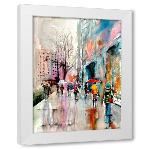 Rain White Modern Wood Framed Art Print by Kovacs, Anna Brigite