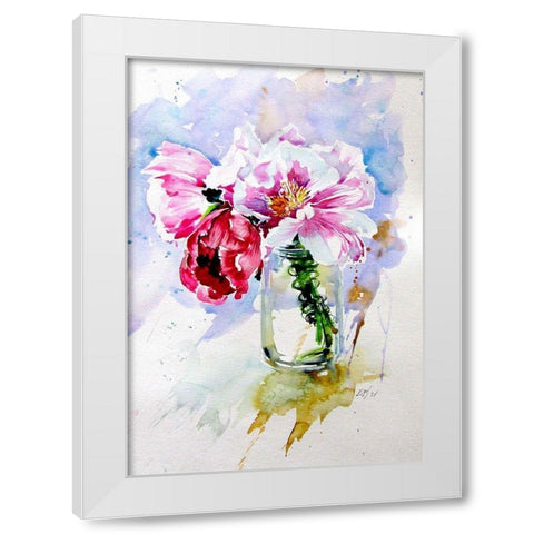 Bouquet of Flowers White Modern Wood Framed Art Print by Kovacs, Anna Brigite