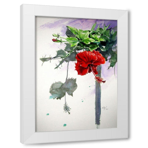 Hibiscus  White Modern Wood Framed Art Print by Kovacs, Anna Brigite