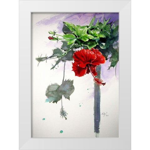 Hibiscus  White Modern Wood Framed Art Print by Kovacs, Anna Brigite