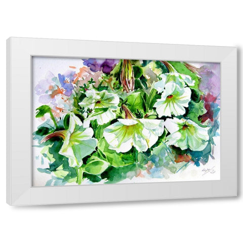 Petunia White Modern Wood Framed Art Print by Kovacs, Anna Brigite