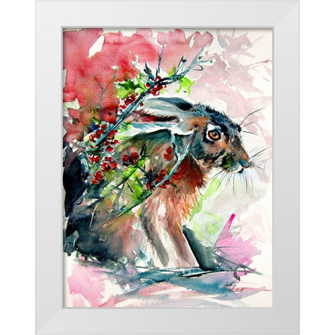 Rabbit in the Grass II White Modern Wood Framed Art Print by Kovacs, Anna Brigite
