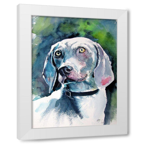 Weimaraner Retriever White Modern Wood Framed Art Print by Kovacs, Anna Brigite