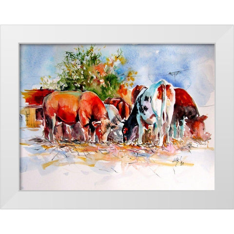 The Devil and the Other Cows White Modern Wood Framed Art Print by Kovacs, Anna Brigite
