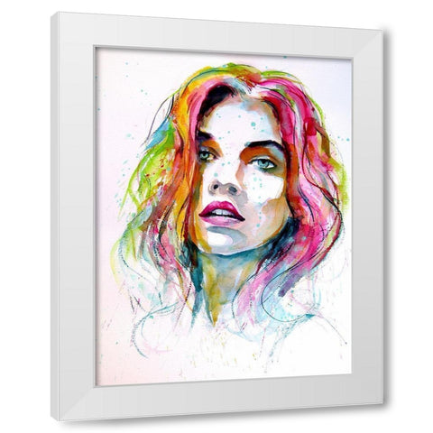 Charming Girl I White Modern Wood Framed Art Print by Kovacs, Anna Brigite