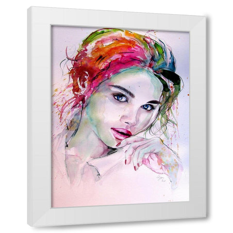 Charming Girl III White Modern Wood Framed Art Print by Kovacs, Anna Brigite