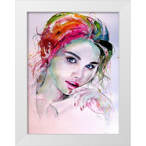 Charming Girl III White Modern Wood Framed Art Print by Kovacs, Anna Brigite