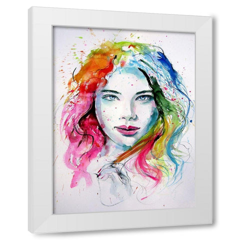 Charming Girl VII White Modern Wood Framed Art Print by Kovacs, Anna Brigite