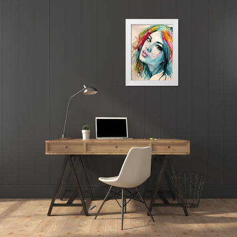 Charming Girl XII White Modern Wood Framed Art Print by Kovacs, Anna Brigite
