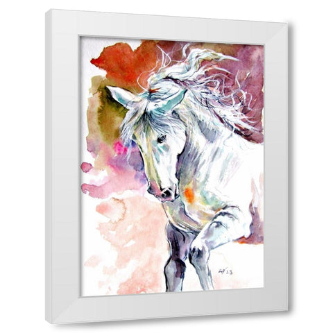 Andalusian Horse I White Modern Wood Framed Art Print by Kovacs, Anna Brigite