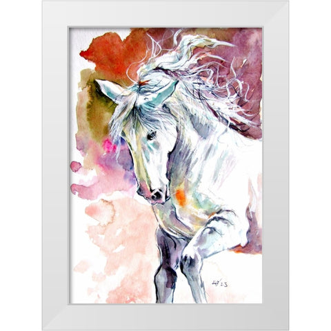 Andalusian Horse I White Modern Wood Framed Art Print by Kovacs, Anna Brigite