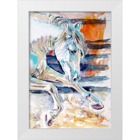 Andalusian Horse II White Modern Wood Framed Art Print by Kovacs, Anna Brigite