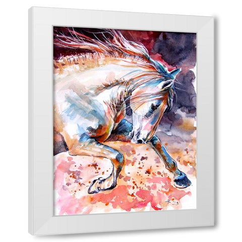 Running Horse I White Modern Wood Framed Art Print by Kovacs, Anna Brigite