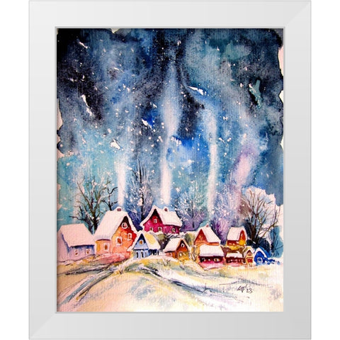 Frozen Village I White Modern Wood Framed Art Print by Kovacs, Anna Brigite