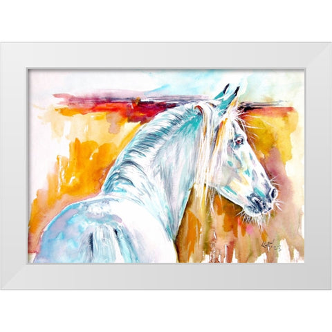 Andalusian Horse III White Modern Wood Framed Art Print by Kovacs, Anna Brigite