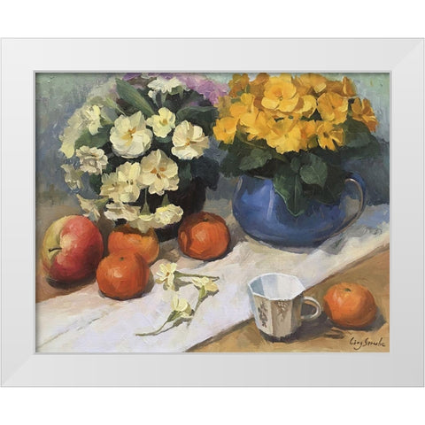 Primrose with Still Life White Modern Wood Framed Art Print by Strube, Ling