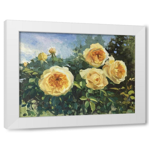 Garden Rose III White Modern Wood Framed Art Print by Strube, Ling