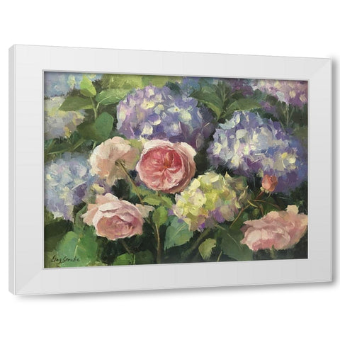 Summer Garden White Modern Wood Framed Art Print by Strube, Ling