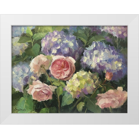 Summer Garden White Modern Wood Framed Art Print by Strube, Ling