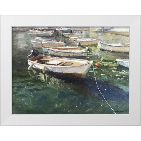 Boat in Portofino White Modern Wood Framed Art Print by Strube, Ling