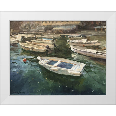 Boat in Portofino II White Modern Wood Framed Art Print by Strube, Ling