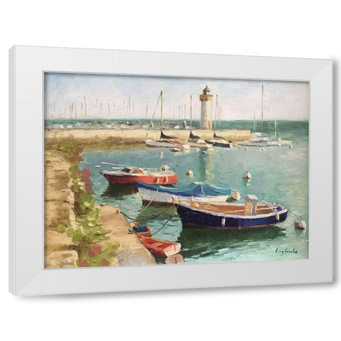 France Harbour White Modern Wood Framed Art Print by Strube, Ling