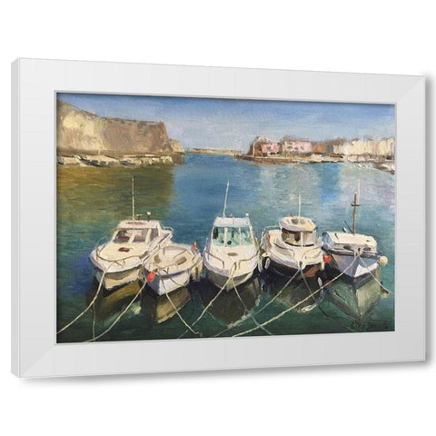 France Harbour II White Modern Wood Framed Art Print by Strube, Ling
