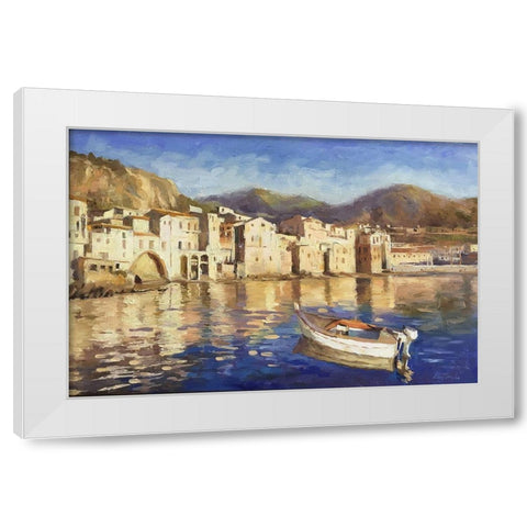 Cefalu, Sicily White Modern Wood Framed Art Print by Strube, Ling