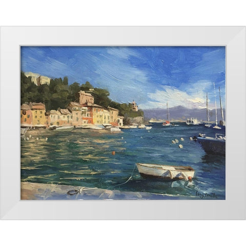 Portofino White Modern Wood Framed Art Print by Strube, Ling