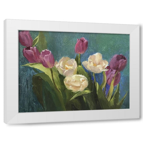 Tulips White Modern Wood Framed Art Print by Strube, Ling