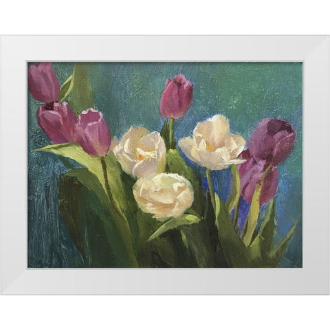 Tulips White Modern Wood Framed Art Print by Strube, Ling