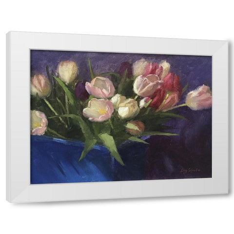 Tulips II White Modern Wood Framed Art Print by Strube, Ling