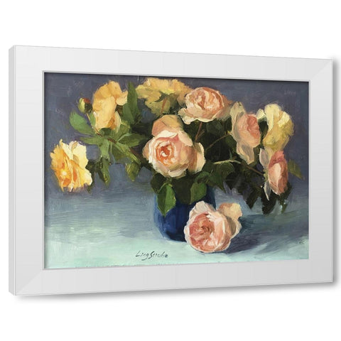 Summer Roses White Modern Wood Framed Art Print by Strube, Ling
