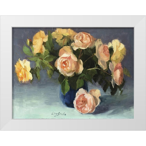 Summer Roses White Modern Wood Framed Art Print by Strube, Ling