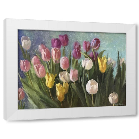 Tulips III White Modern Wood Framed Art Print by Strube, Ling