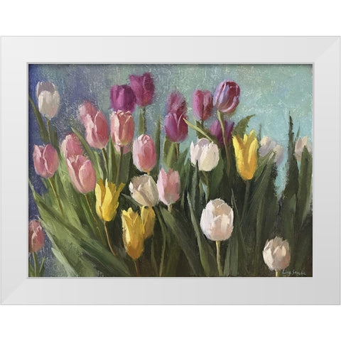 Tulips III White Modern Wood Framed Art Print by Strube, Ling