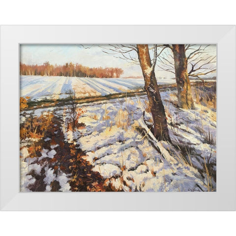 An Evening in Winter White Modern Wood Framed Art Print by Strube, Ling