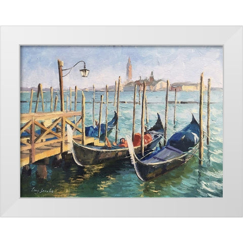 Stroll in Venice III White Modern Wood Framed Art Print by Strube, Ling