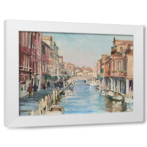 Stroll in Venice IV White Modern Wood Framed Art Print by Strube, Ling