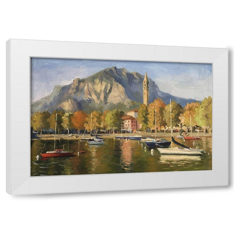 Lecco, Como Lake White Modern Wood Framed Art Print by Strube, Ling