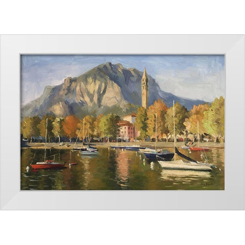 Lecco, Como Lake White Modern Wood Framed Art Print by Strube, Ling