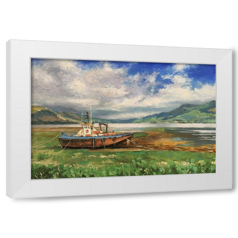 Scotland Landscape II White Modern Wood Framed Art Print by Strube, Ling