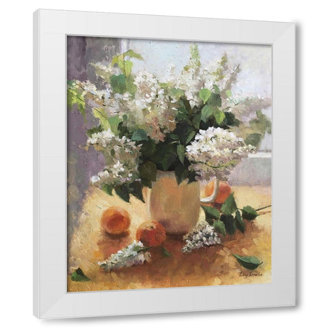 The White Lilac White Modern Wood Framed Art Print by Strube, Ling