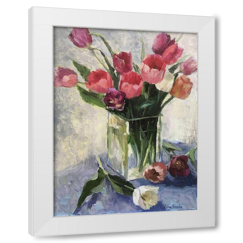Tulips in Vase II White Modern Wood Framed Art Print by Strube, Ling