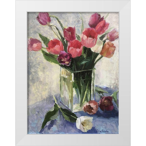 Tulips in Vase II White Modern Wood Framed Art Print by Strube, Ling