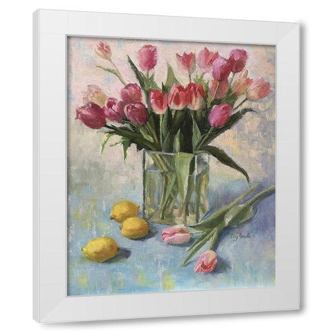 Spring Greetings White Modern Wood Framed Art Print by Strube, Ling