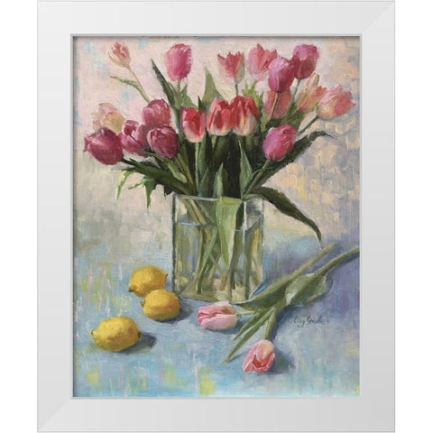 Spring Greetings White Modern Wood Framed Art Print by Strube, Ling