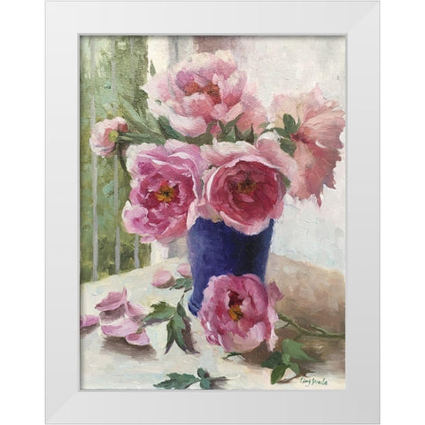 Peony I White Modern Wood Framed Art Print by Strube, Ling