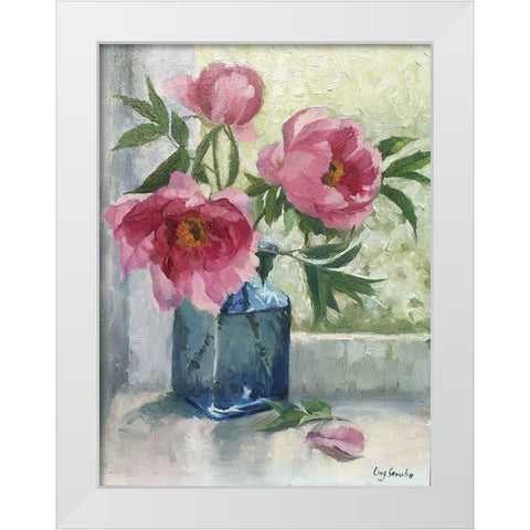 Peony II White Modern Wood Framed Art Print by Strube, Ling