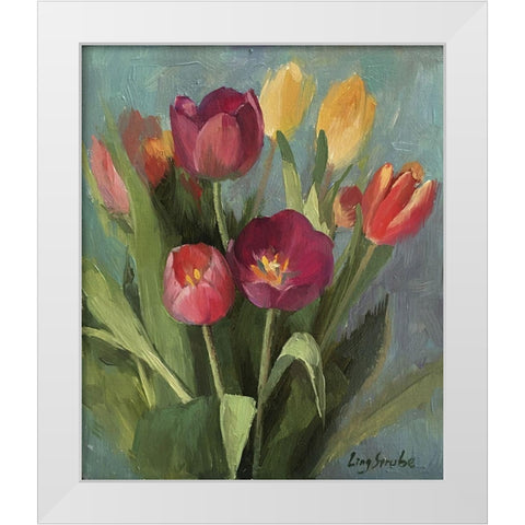 Hallo Spring White Modern Wood Framed Art Print by Strube, Ling